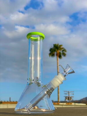 8'' Hookah Water Pipe Beaker Premium Bong Glass Bubbler US Made Free Shipping