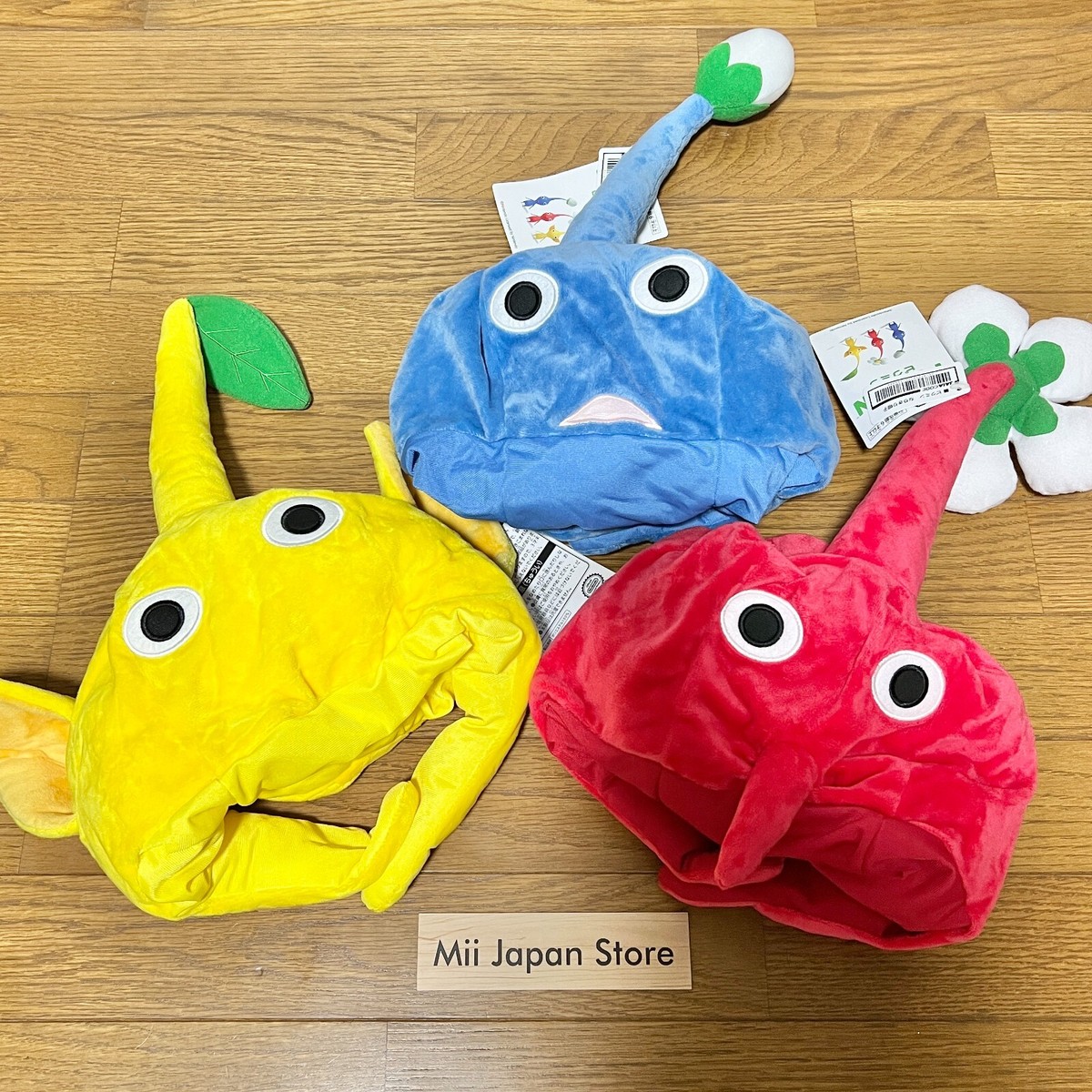 Pikmin Cosplay Hat Set of 3 Taito Prize Yellow Blue Red