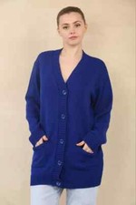 New Ladies 5 Button Cardigan Women Oversize Plain Long Sleeve Knitted Outwear UK