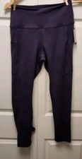 High Waisted Yoga Pants for Women with Pockets Leggings Size Small Purple