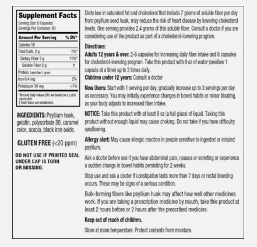 Kirkland Signature Fiber 720 Capsules Compare To Metamucil Caps
