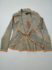 Bnwt Quiksilver Roxy Jean Life Vtg Style Denim Jacket Ruffle Uk 10