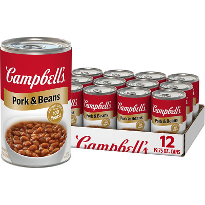 Canned Beans, Pork and Beans, 19.75 Oz. Can (Pack of 12)