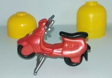 Ü Ei - Fremdfigur ?- Rotes Motorrad/Motorroller/Scooter +Kapsel Steckfigur *Neu*