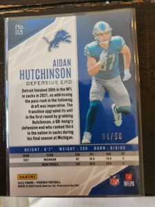 2022 Panini Phoenix - Rookies Fire & Ice Lazer #113 Aidan Hutchinson /50 (RC)