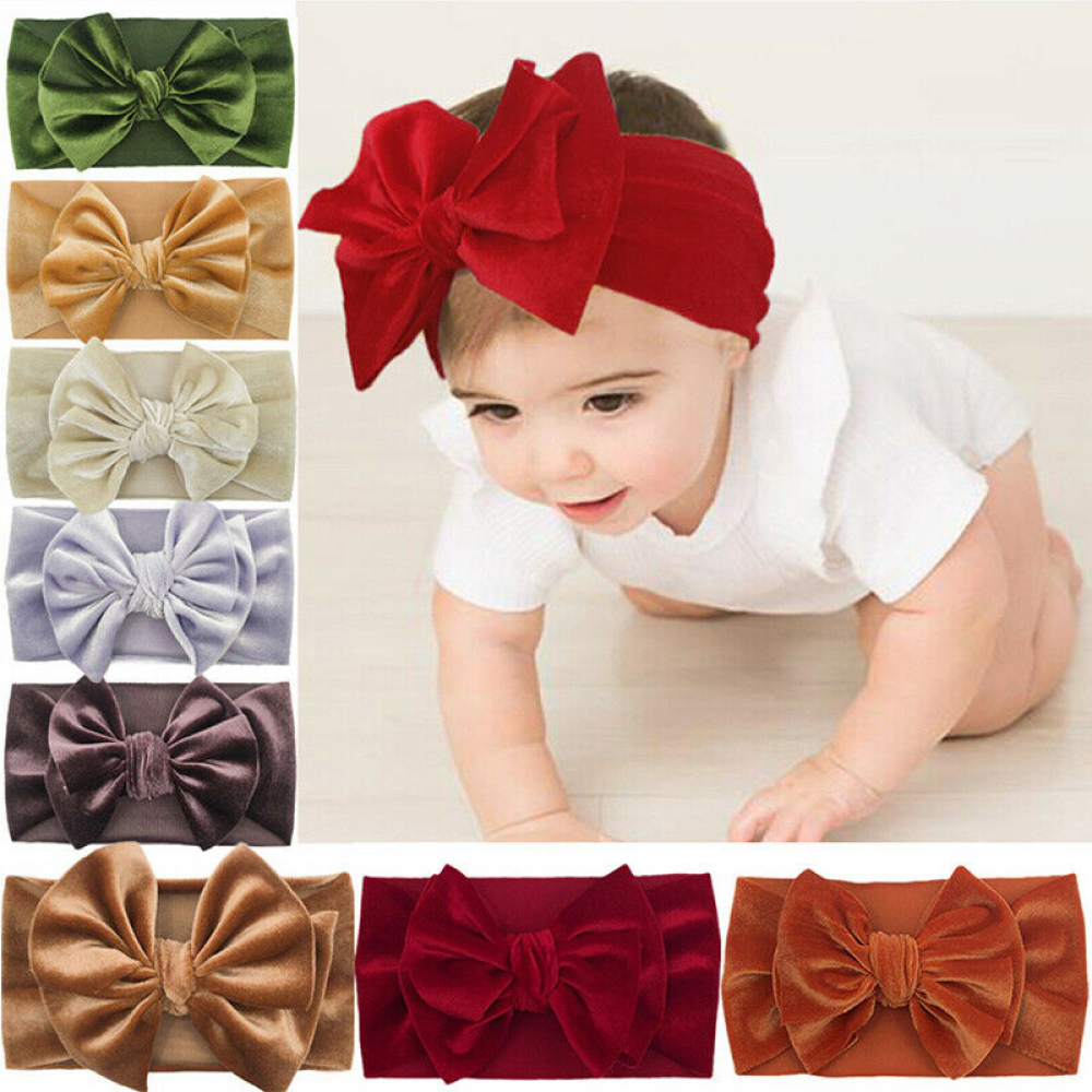 Velvet Baby Headband Turban Bowknot Baby Girl Headband For Newborn - Main Image