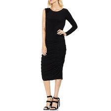 NWT Women Size Small Nordstrom Vince Camuto 1 Sleeve Side Ruched Body-Con Dress