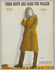 These Boots Are Made For Walking Nancy Sinatra Sheet Music 1965 Lee Hazelwood