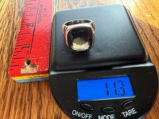 Vintage Sterling Silver Smokey Quartz THA MO 925 Ring 7.5 -7.75