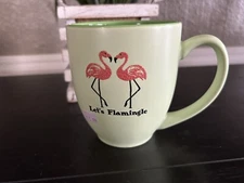 M WARE CHINA LET'S FLAMINGLE FLAMINGO PATTERN COFFEE MUG