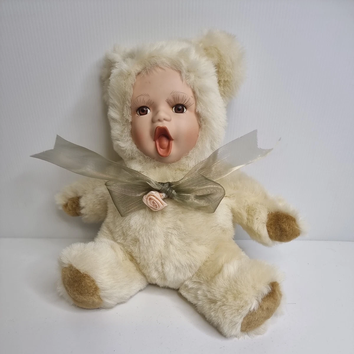 Teddy bear with porcelain face sale