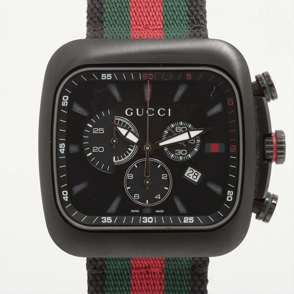 Bracelet nylon chronographe Gucci Coupe 131,2 noir PVD 44 mm
