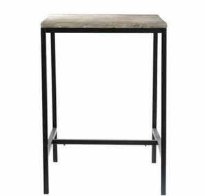 Dettagli Su Tavolo In Ferro E Legno Massello 80x80 H 112 Cm In Stile Industriale Vintage
