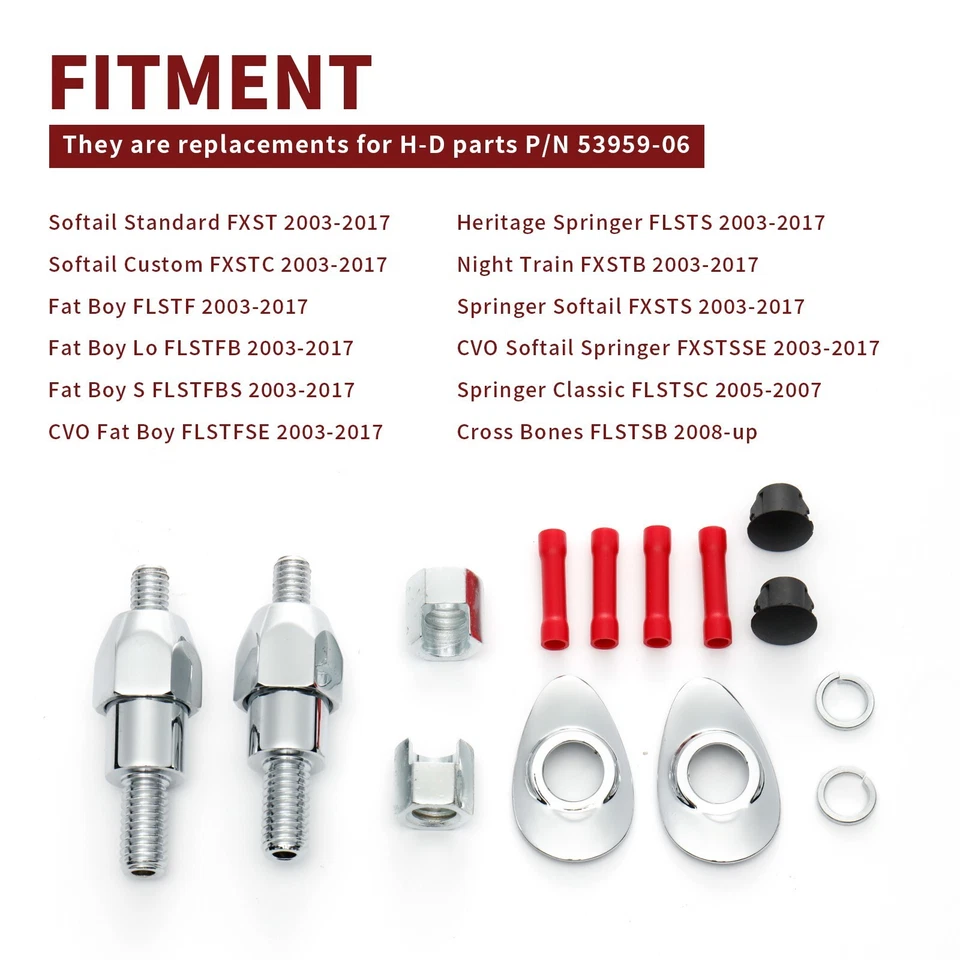 For Harley Rear Turn Signal Relocation Kit for Softail Fat Boy Springer 03-17 - Image 3 of 4