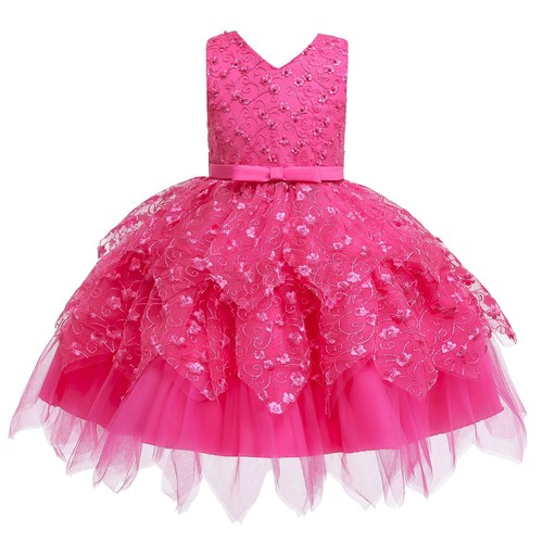 Girls Princess dressess little girls flowers party dress for wedding birthday - Picture 5 of 44