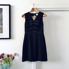 Reiss little black cocktail dress size 8 beaded Taffeta 60’s BNWOT