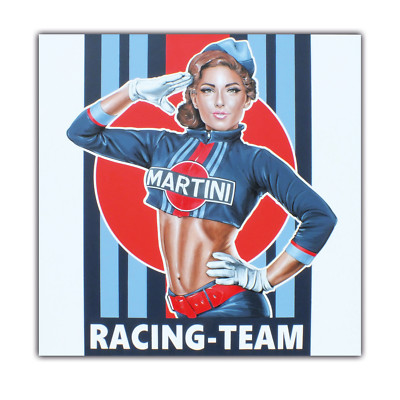 Martini Racing Aufkleber ''Racing Team Pin Up'' 15x15cm Kontur Neu rar selten