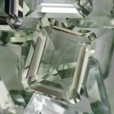 LIGHT GREEN AMETHYST 6 x 4 MM EMERALD CUT 2 PIECE SET F-1425
