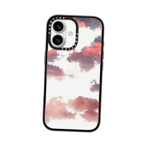 Compact Case for [Lightweight / 4 ft. 2X Military Grade iPhone 16 Clouds (Red)