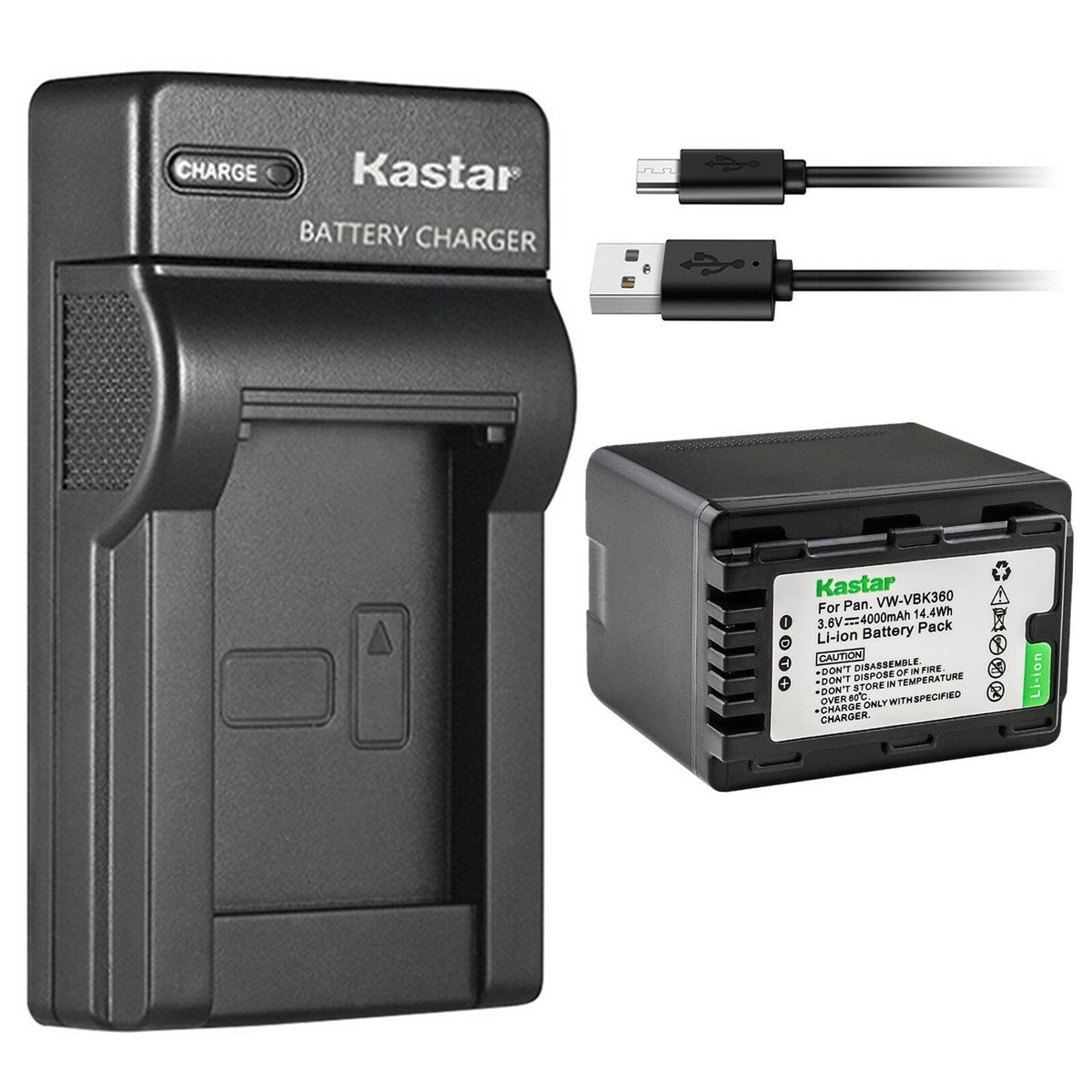 Sdr Usb Kastar 1-Pack VW-VBK360 Battery And LTD2 USB Charger