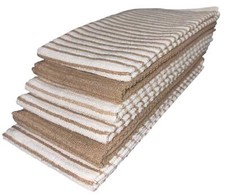 Six Pack, Horizontal Stripes, Four Stripes, and Two Plain Terry Kitchen Towels.