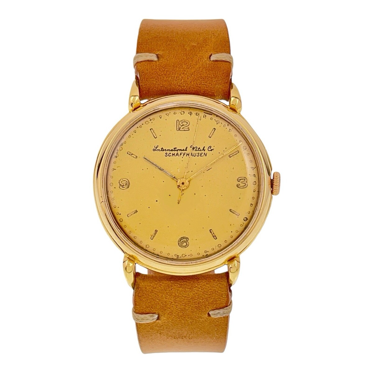 IWC Vintage 18k Yellow Gold 36mm Wind Up Movement Men's Watch