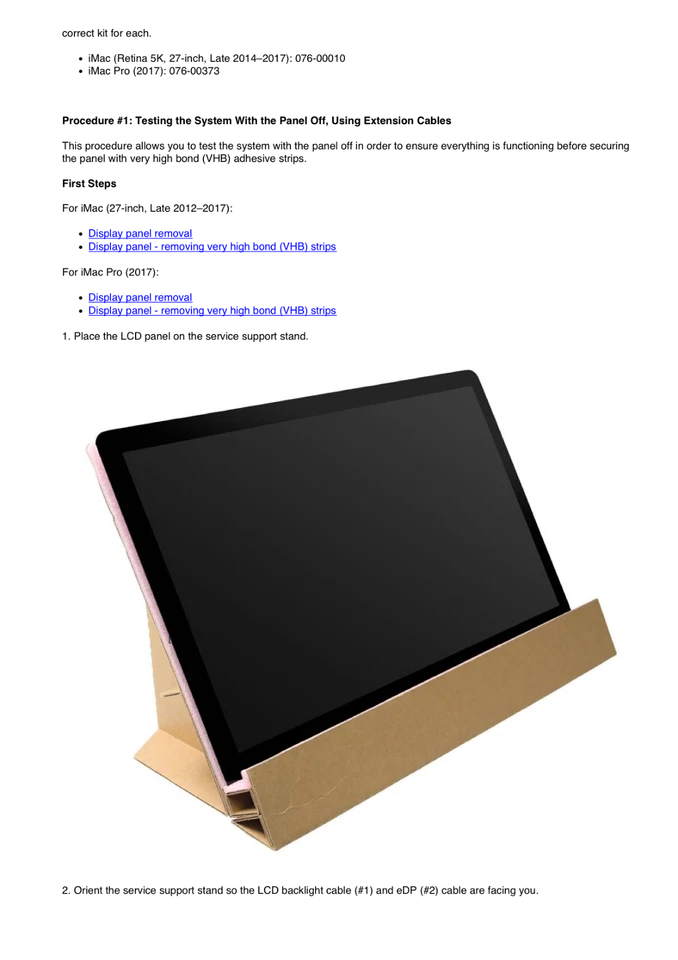 Apple iMac 27 pulgadas 2017 5K Guía del técnico Manual de servicio Foto 2 de 4