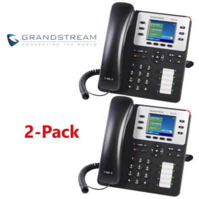 2 Grandstream GXP2130 IP Phone 3 Lines 3 SIP 4-Way Conferencing Deskphone Lot