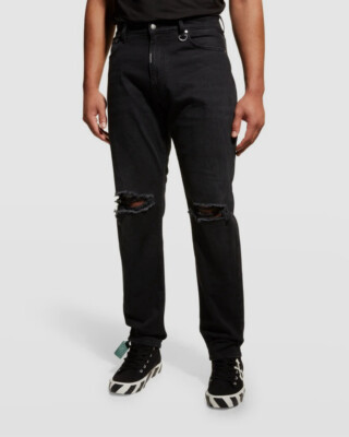 $250 Represent Men's Black Distressed Baggy Destroyed Jeans