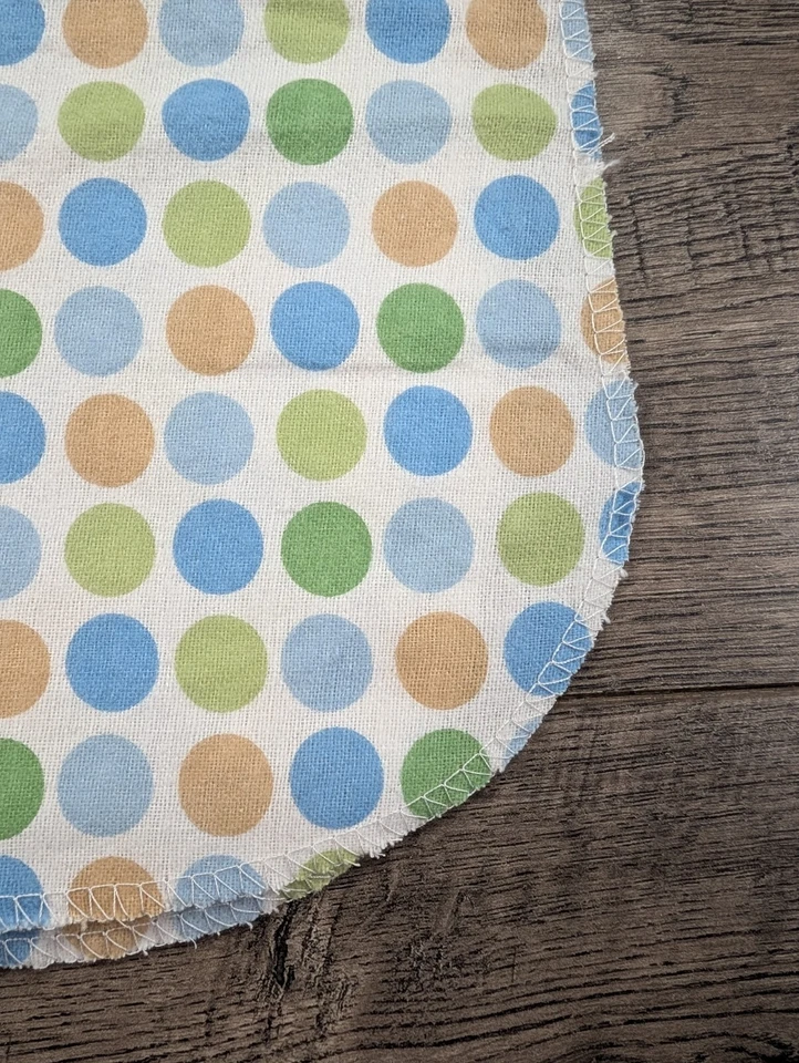 Manta de recepción de franela de lunares verde azul 28x28 Luvable Friends nueva sin etiquetas Foto 2 de 3