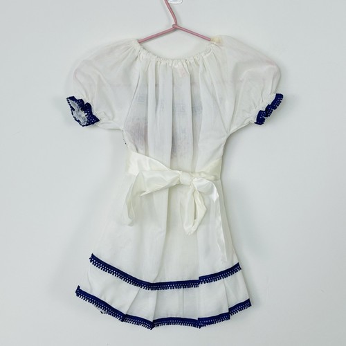 Vintage Baby Girl Folk Dress White Embroidered Boho Peasant Toddler Size 1 - Picture 5 of 7