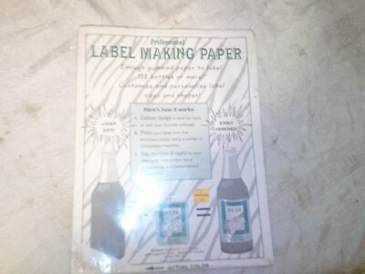 NEVER OPENED PACKAGE OF PROFESSIONAL LABEL MAKING PAPER FOR BOTTLES