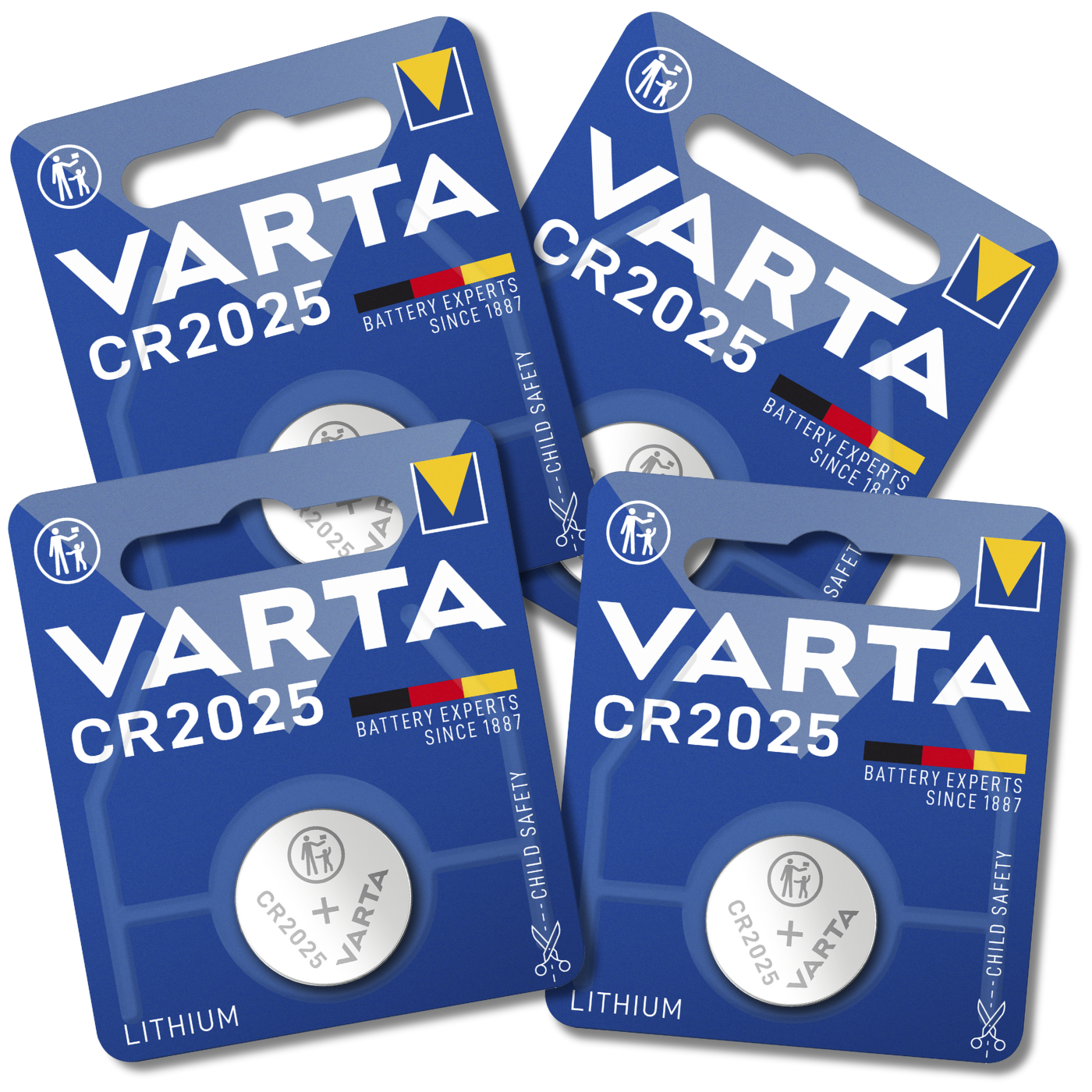 4 x VARTA CR2025 High Quality Lithium Cell 3V Batteries DL2025 *EXPIRY 04/2034*