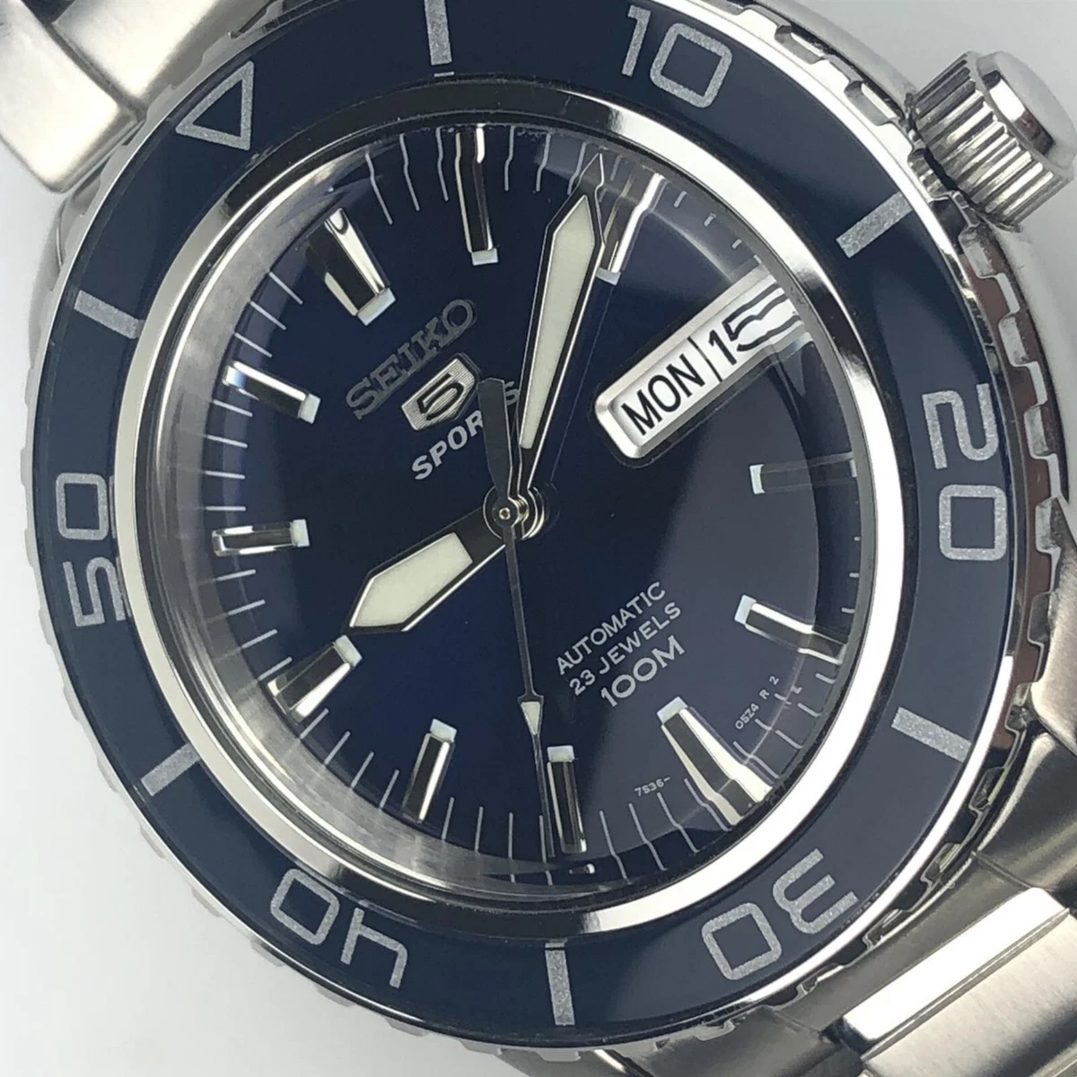 Seiko 5 Sports Automatic Blue Dial Stainless Steel Mens Watch