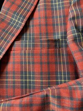 Vintage Kuppenheimer Red Blue Tartan Plaid Cotton Blazer Mens 42 Made in USA