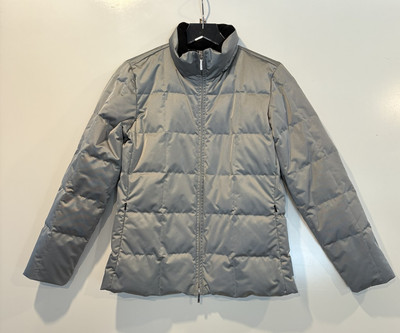 Lauren Ralph Lauren Womens Silver Metallic Down Jacket Full Zip Size P/S (SU)