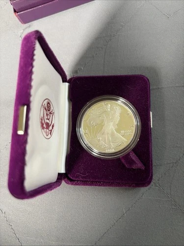 1988-S Proof American Silver Eagle One Dollar Coin in Original Box, 1 Troy Ounce