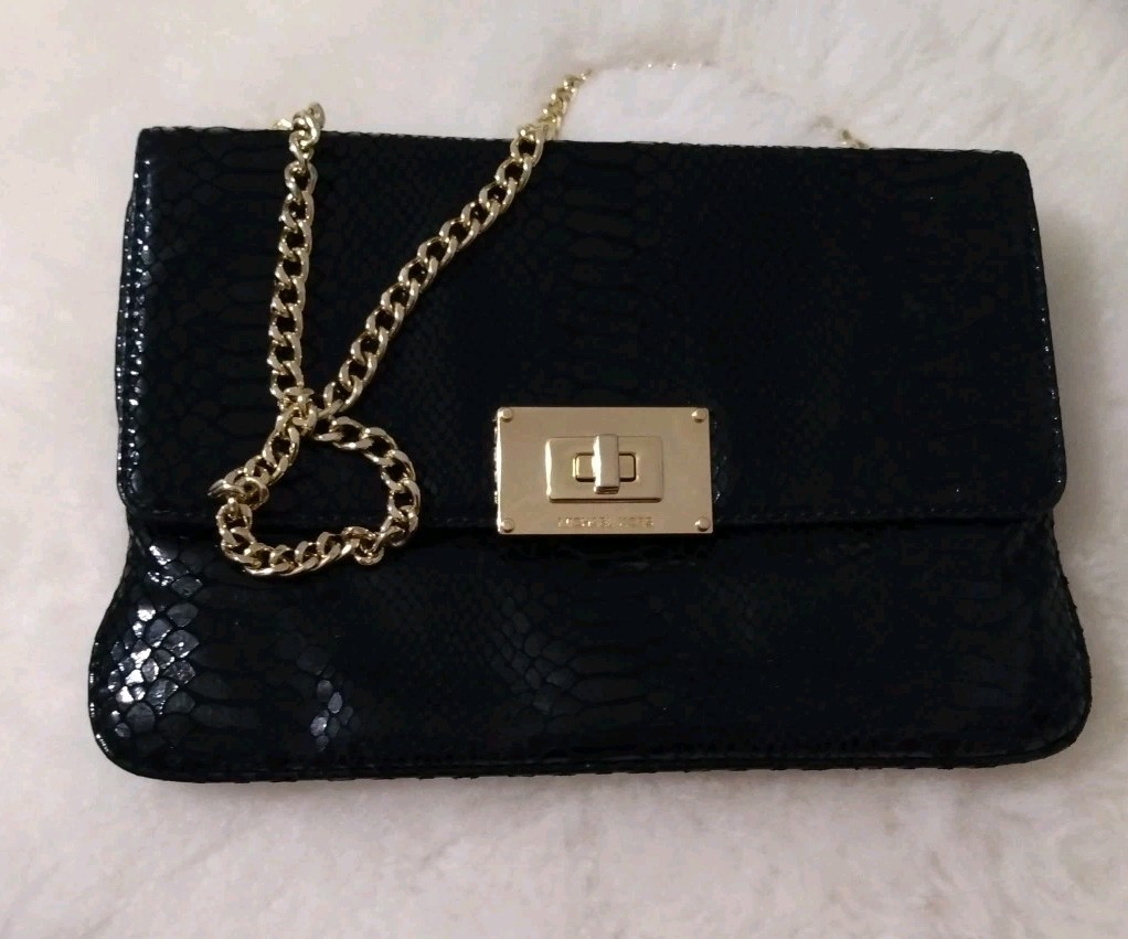 Michael Kors Glazed  Black Python Embossed Leathe… - image 16