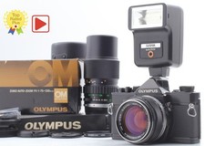  Near MINT /Flash  Olympus OM-1 35mm Film Camera G.Zuiko 50mm F1.4 Lens JAPAN