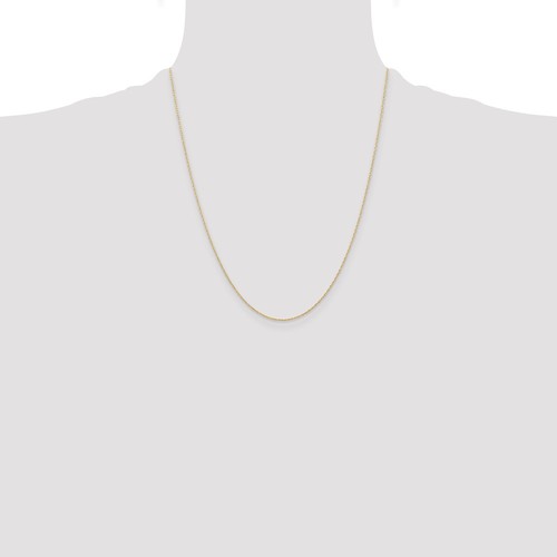 10K Yellow Gold .6 mm Carded Cable Rope Chain 22 Inch - Picture 4 of 4