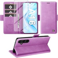 HandyhüLle PU Leder Wallet Flip Case FüR Galaxy A16 4G 5G Mit Kartenfach Lila