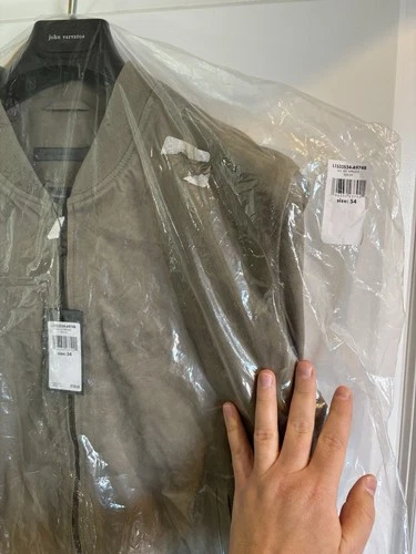 NWT $798 John Varvatos Jacket 54 L Men's Khai Suede Bomber Khaki Light Green image 14