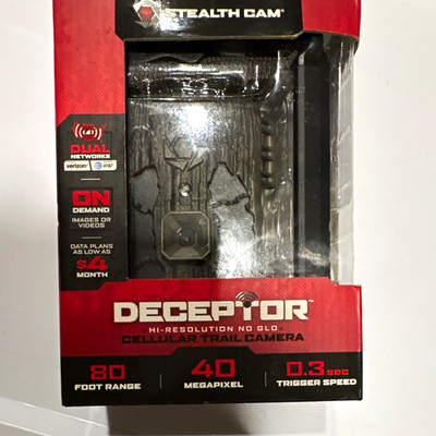 Stealth Cam Deceptor 40MP No Glow Cellular Trail Camera 0.3s Trigger 80ft