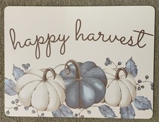 Happy Harvest Autumn Cork Back Placemat Set of 4 Fall Pumpkins Never Used!