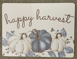 Happy Harvest Autumn Cork Back Placemat Set of 4 Fall Pumpkins Never Used!