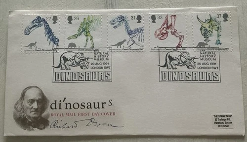 GB QEII 1991 Dinosaurs Royal Mail FDC Natural History Museum London SW7 SHS