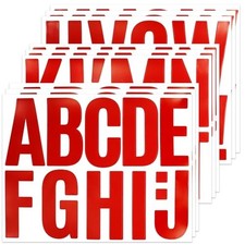 102 Large Alphabet Stickers, Self-Adhesive Vinyl Letters - Red