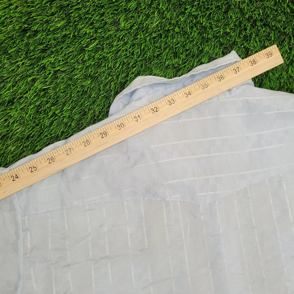 Vintage 80s DEE-CEE Pearl-Snap Western Shirt 2XL 25x31 Blue - Image 3 of 4