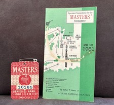 1981 Masters Badge & Spectator Guide Tom Watson Wins His 2nd Green Jacket!