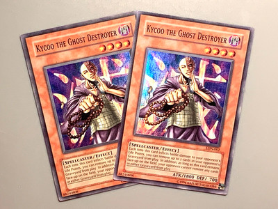 yugioh 2X Kycoo the Ghost Destroyer LON-062 Unlimited Ed Super Rare played cond